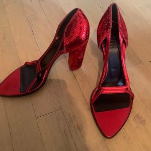 BRAMD NEW **** GIVENCHY RED METTALIC HEELS